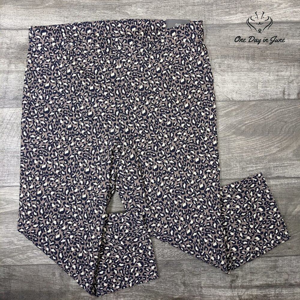 Rafaella Comfort Capri Leopard Print Pants Size 16